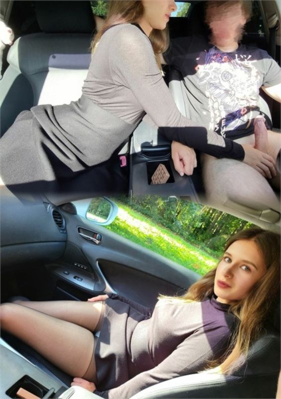 我们正要回家,但我还是忍不住停下来,在车裡吸吮他的肉棒